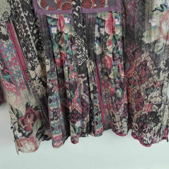 Coldwater Creek Medium Top Lace Embroidered Artsy Boho Multicolor Funky Blouse - Picture 5 of 8